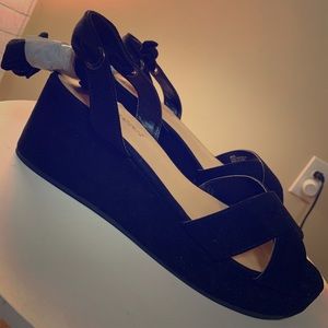 Brand New Black Tie Up Sandals.